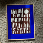Ultramarine #11 - originalt papirværk - 52,5 x 67,5 cm - egetræsramme/ART-glas