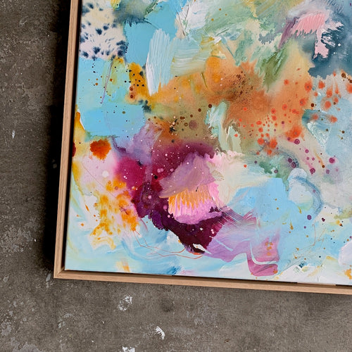 Abstraction #4 - 60x60 cm - m. egetræsramme