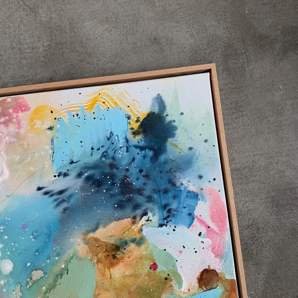 Abstraction #3 - 60x60 cm - m. egetræsramme