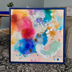 Colour scape #3 - 50x50 cm - blå ramme
