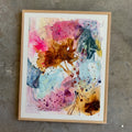 Joy - 59x73 cm - papirmaleri i egetræsramme