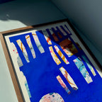 Ultramarine #12 - originalt papirværk - 37x47 cm - røget egetræsramme/ART-glas