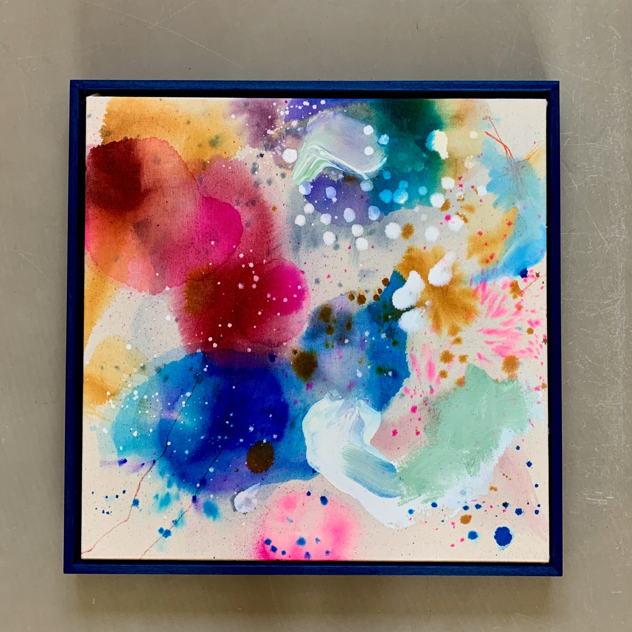 Colour scape #3 - 50x50 cm - blå ramme