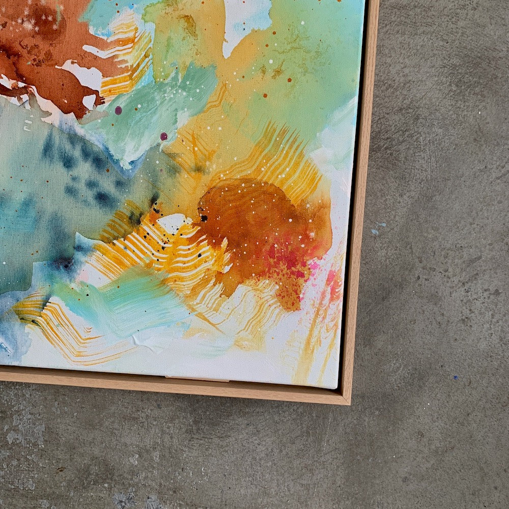 Abstraction #1 - 60x60 cm - m. egetræsramme