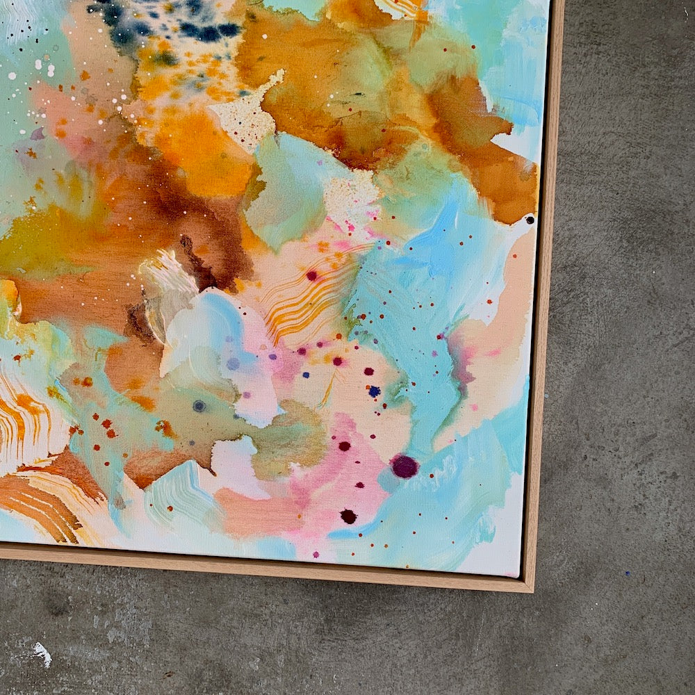 Abstraction #2 - 60x60 cm - m. egetræsramme
