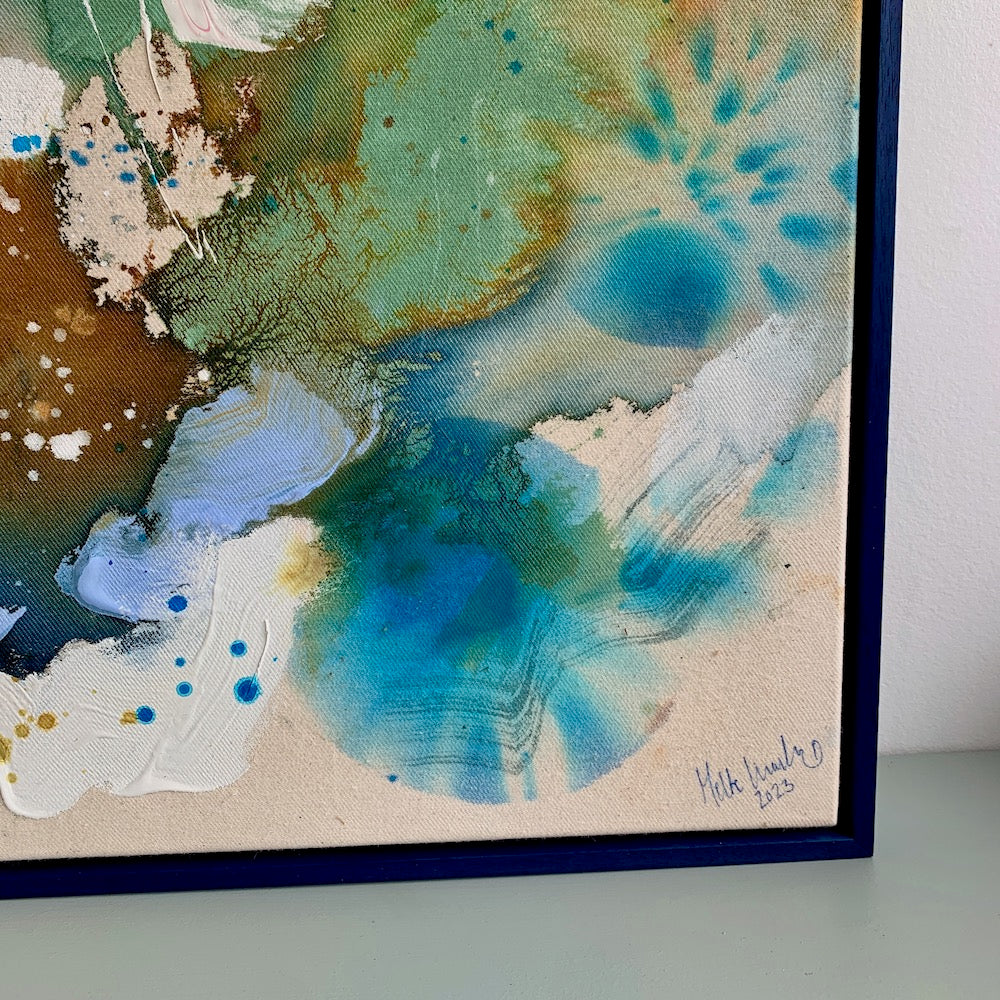 Colour scape #2 - 50x50 cm - blå ramme