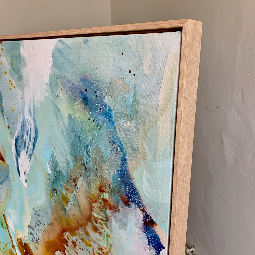To new beginnigs - 150x150 cm (m. egetræsramme)