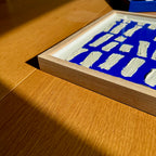 Ultramarine #20 - originalt papirværk - 37,5 x 37,5 cm - dyb egetræsramme