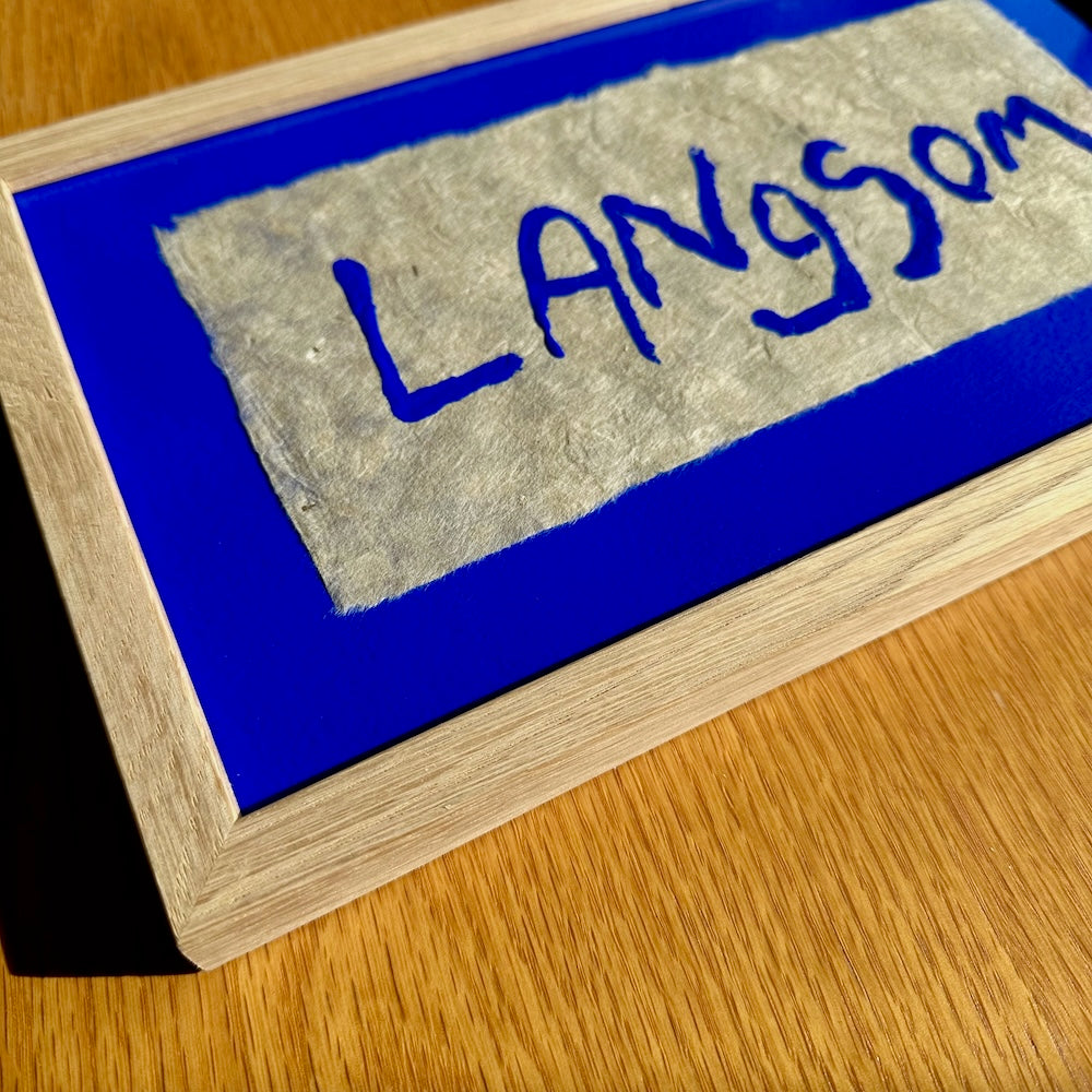 Langsom... - originalt papirværk - 31,5 x 19 cm - egetræsramme/ART-glas