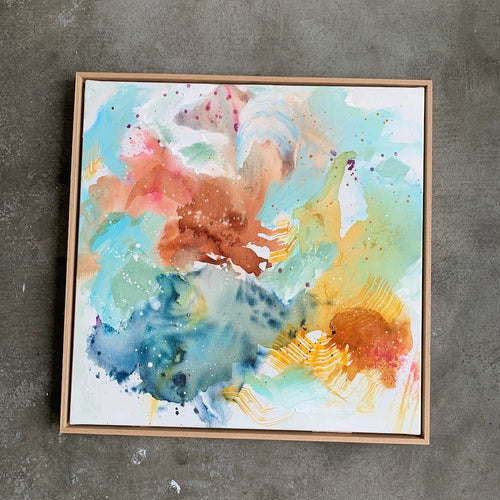 Abstraction #1 - 60x60 cm - m. egetræsramme