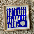 Ultramarine #20 - originalt papirværk - 37,5 x 37,5 cm - dyb egetræsramme