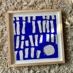 Ultramarine #20 - originalt papirværk - 37,5 x 37,5 cm - dyb egetræsramme