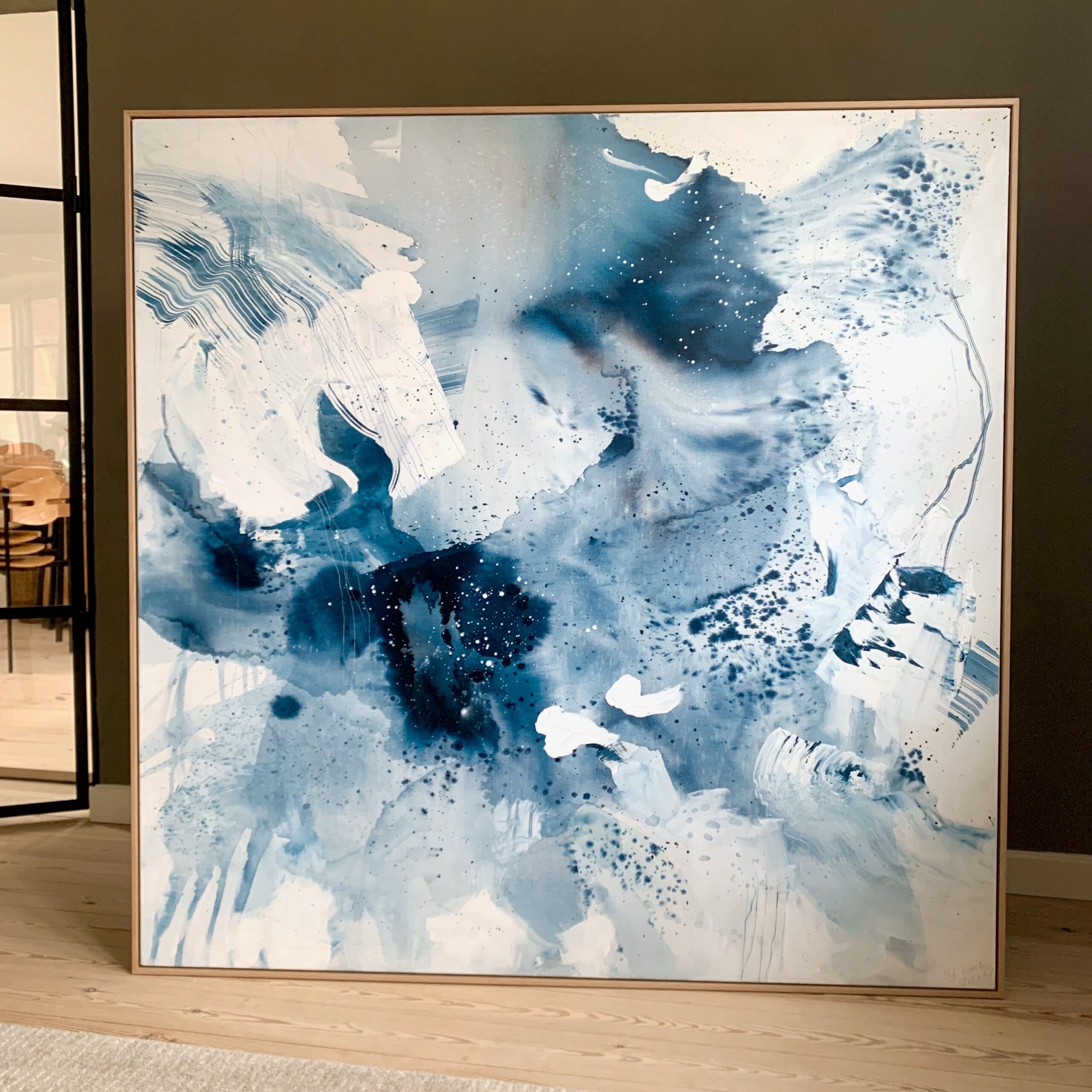 Monochrome #1 - 150x150 cm - med egetræsramme