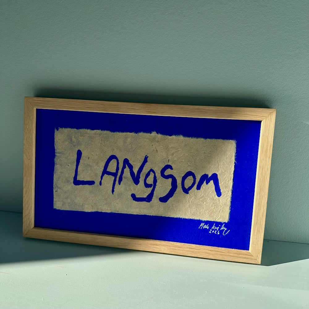 Langsom... - originalt papirværk - 31,5 x 19 cm - egetræsramme/ART-glas
