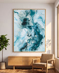 Soft #14 framed art print in oak frame in a bright Scandinavian interior with natural light, by Mette Lindberg
