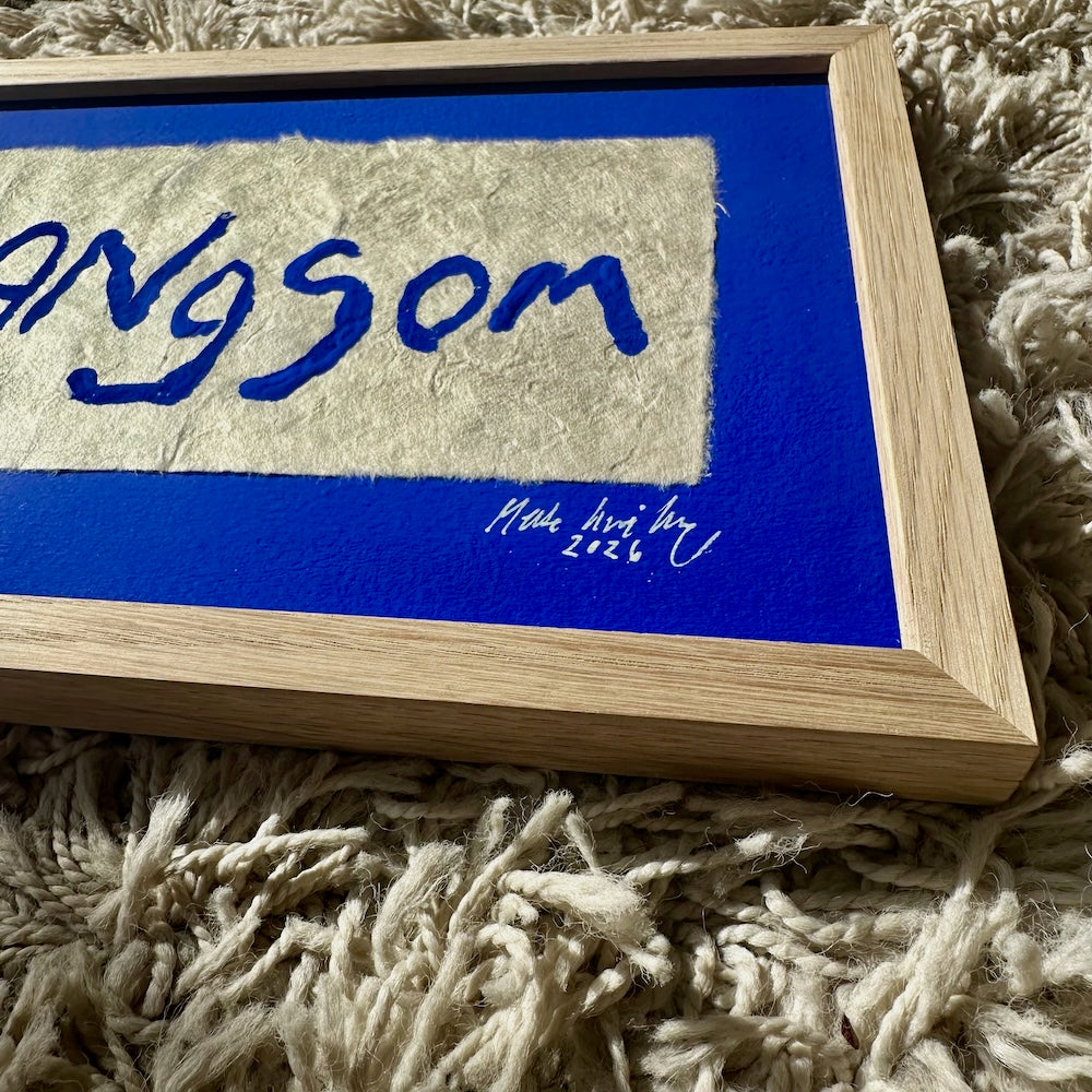 Langsom... - originalt papirværk - 31,5 x 19 cm - egetræsramme/ART-glas