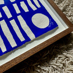 Ultramarine #17 - originalt papirværk - 38,5 x 30 cm - Røget egetræsramme/ART-glas