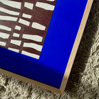 Ultramarine #11 - originalt papirværk - 52,5 x 67,5 cm - egetræsramme/ART-glas