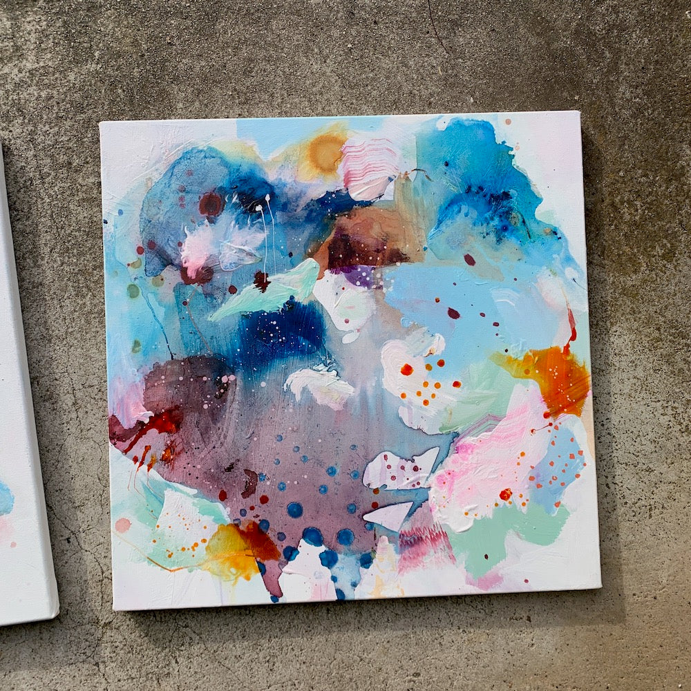 In process #1 og #2 - 50x50 cm (to malerier)