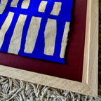 Ultramarine #19 - originalt papirværk - 31 x 32 cm - egetræsramme/ART-glas