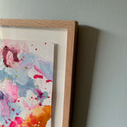 Think #1 - 39,5 x 49 cm - originalt maleri i egetræsramme