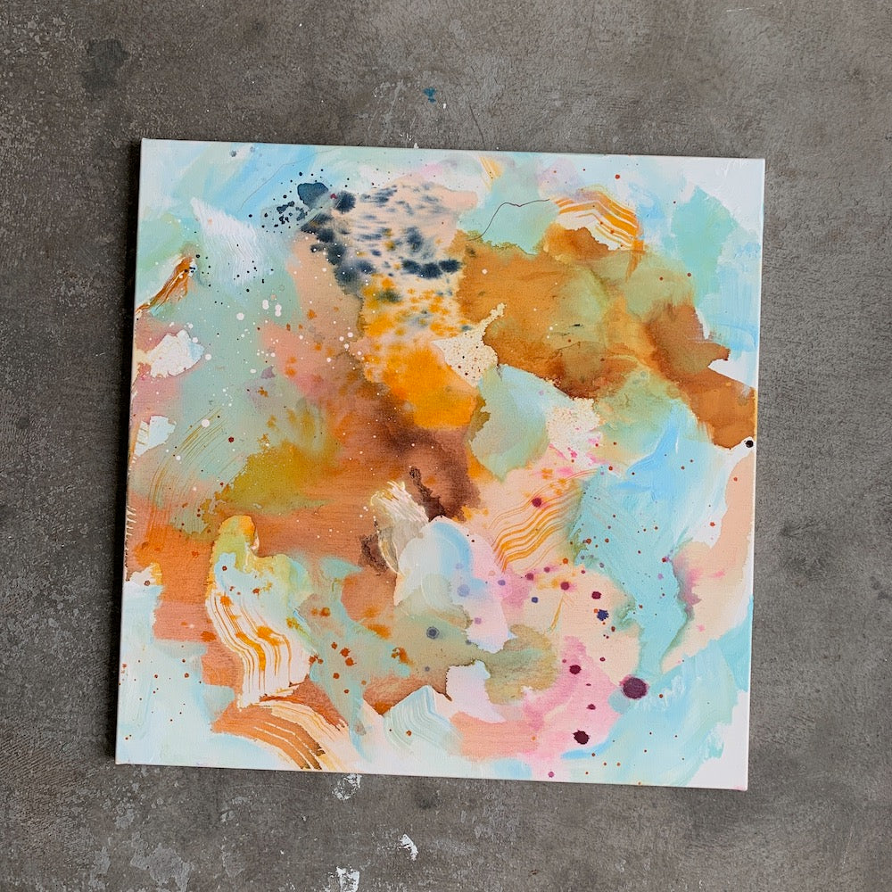 Abstraction #2 - 60x60 cm - m. egetræsramme