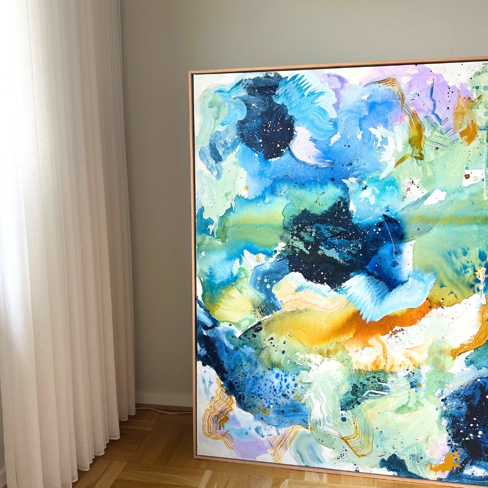 Panorama #1, i egetræsramme (140x140 cm)