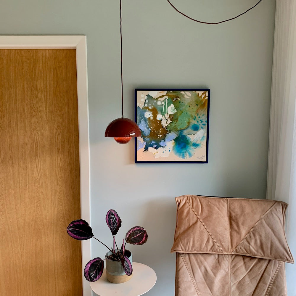 Colour scape #2 - 50x50 cm - blå ramme