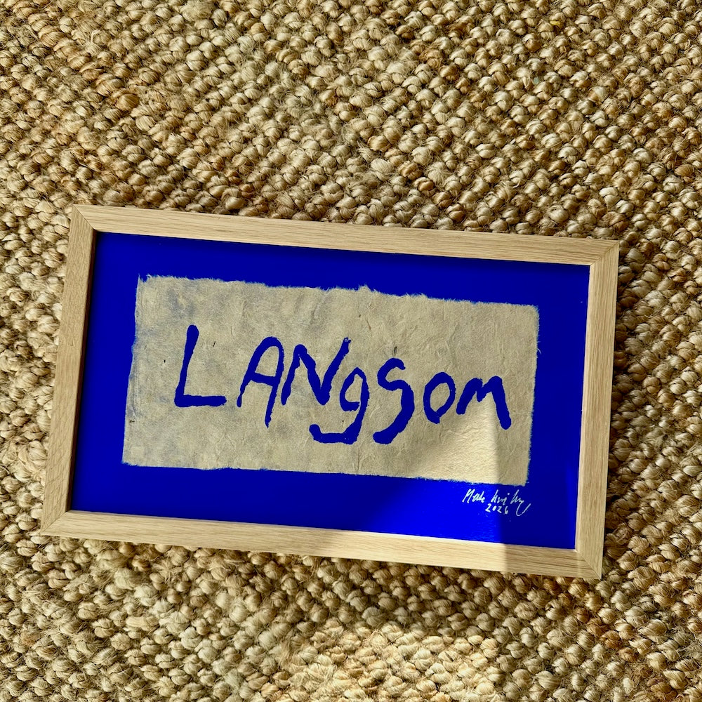 Langsom... - originalt papirværk - 31,5 x 19 cm - egetræsramme/ART-glas