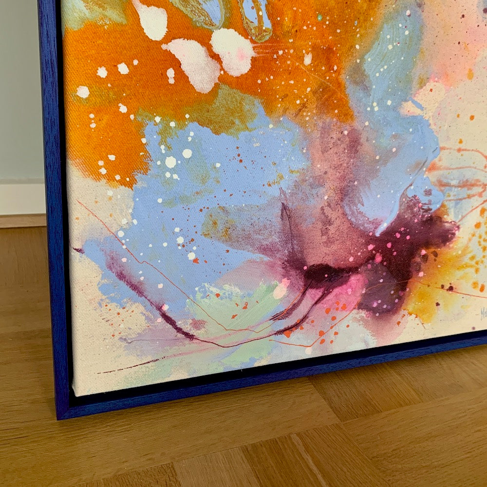 Colour scape #4 - 50x50 cm - blå ramme