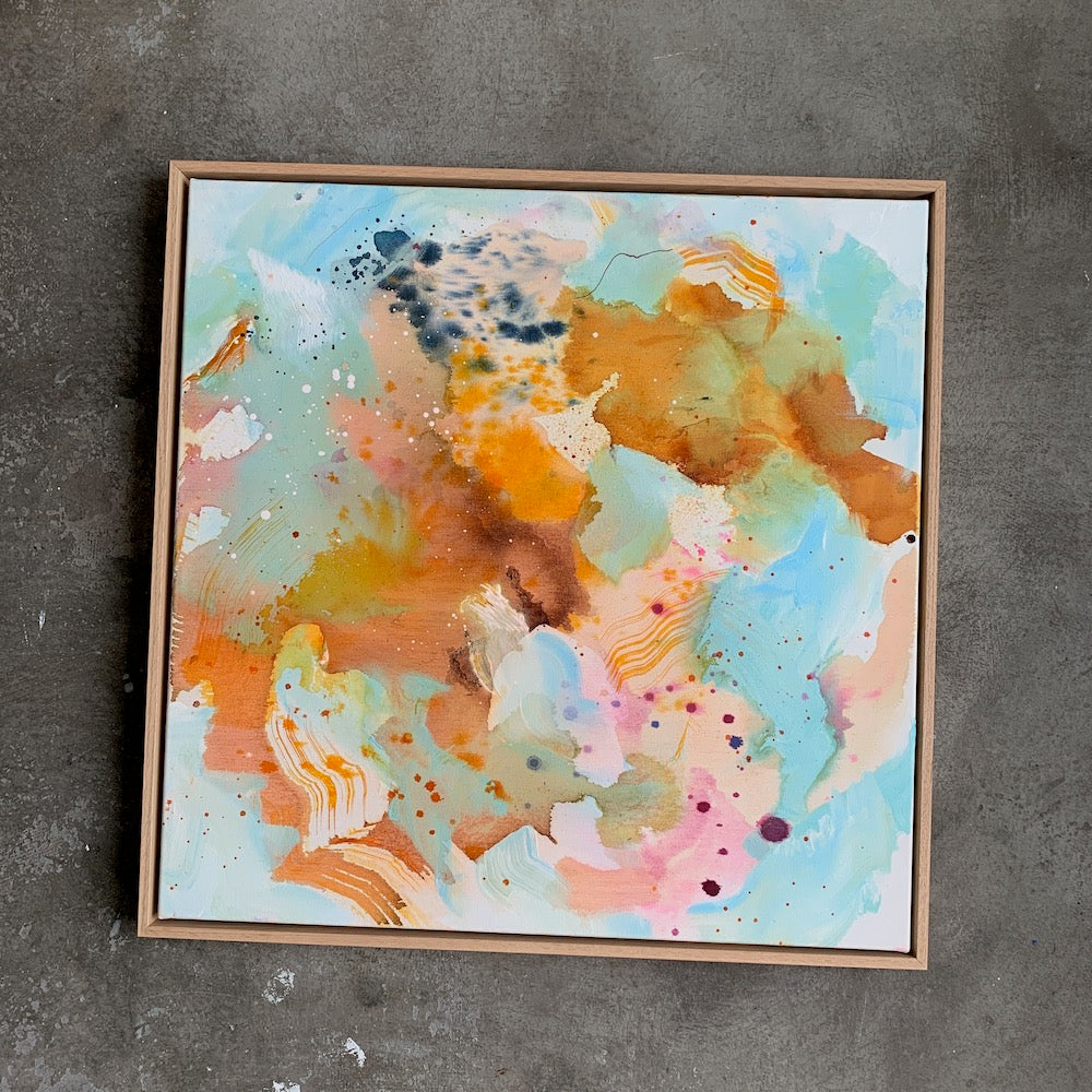 Abstraction #2 - 60x60 cm - m. egetræsramme