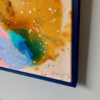 Colour scape #1 - 50x50 cm - blå ramme