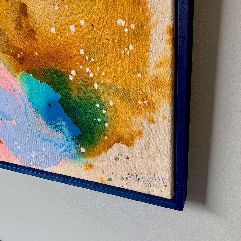 Colour scape #1 - 50x50 cm - blå ramme