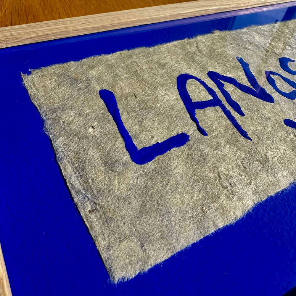 Langsom... - originalt papirværk - 31,5 x 19 cm - egetræsramme/ART-glas