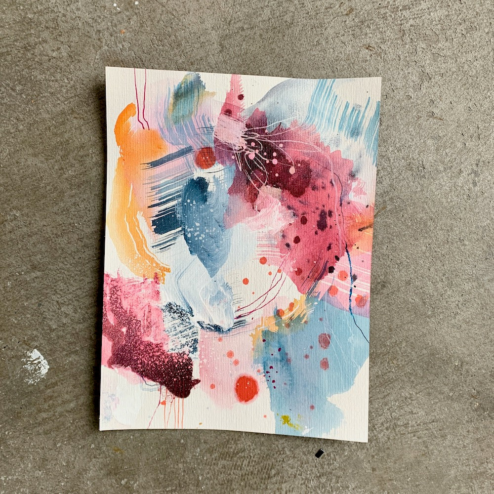 Bring it on - papirmaleri - 32x24 cm