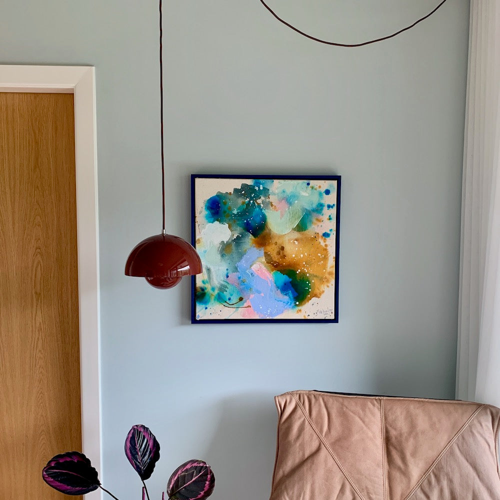 Colour scape #1 - 50x50 cm - blå ramme