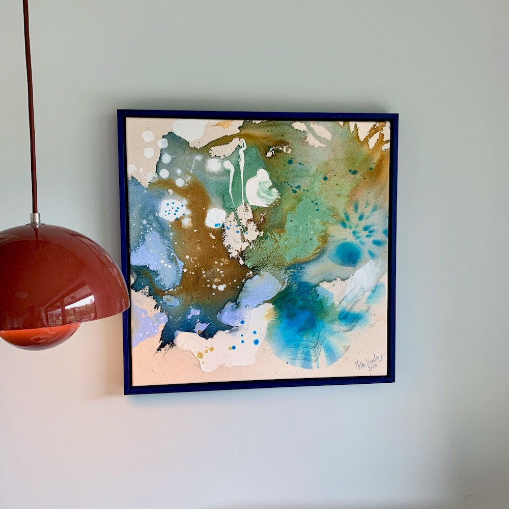 Colour scape #2 - 50x50 cm - blå ramme