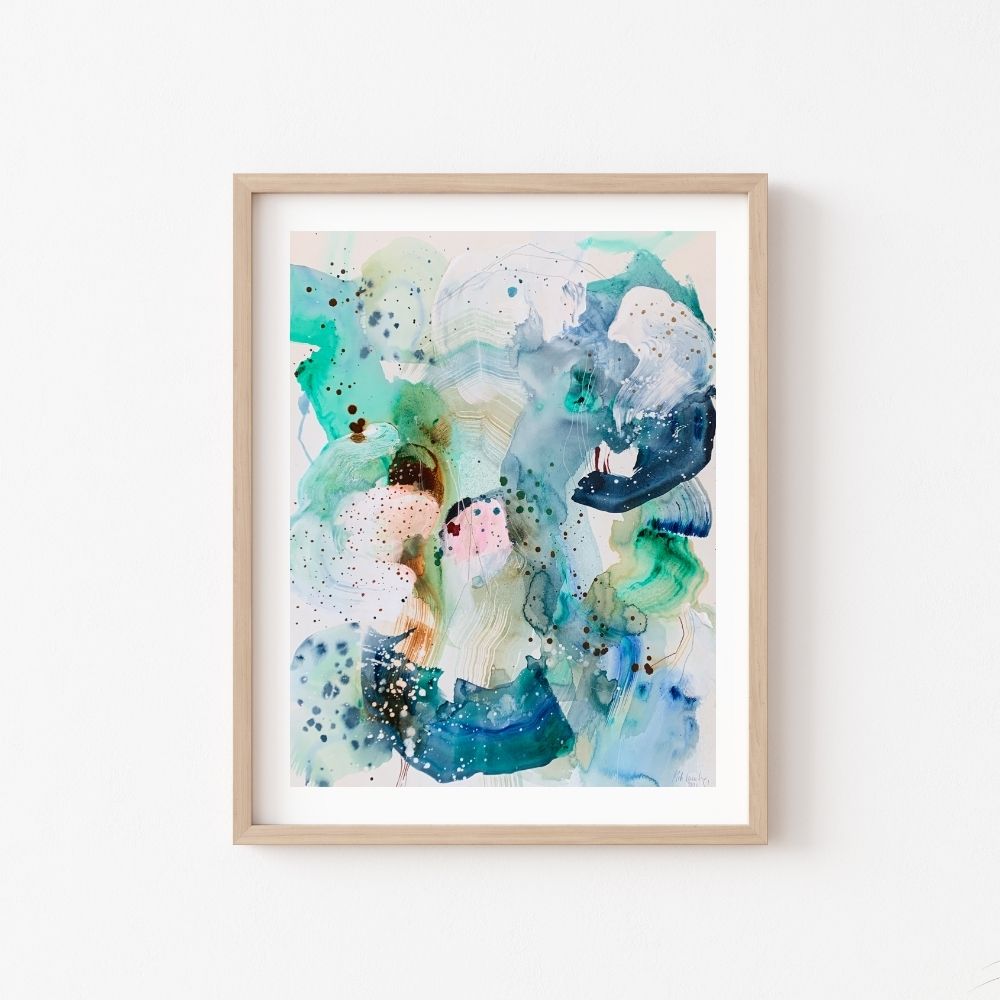 Green Parks #2 - 60x75 cm - maleri i egetræsramme