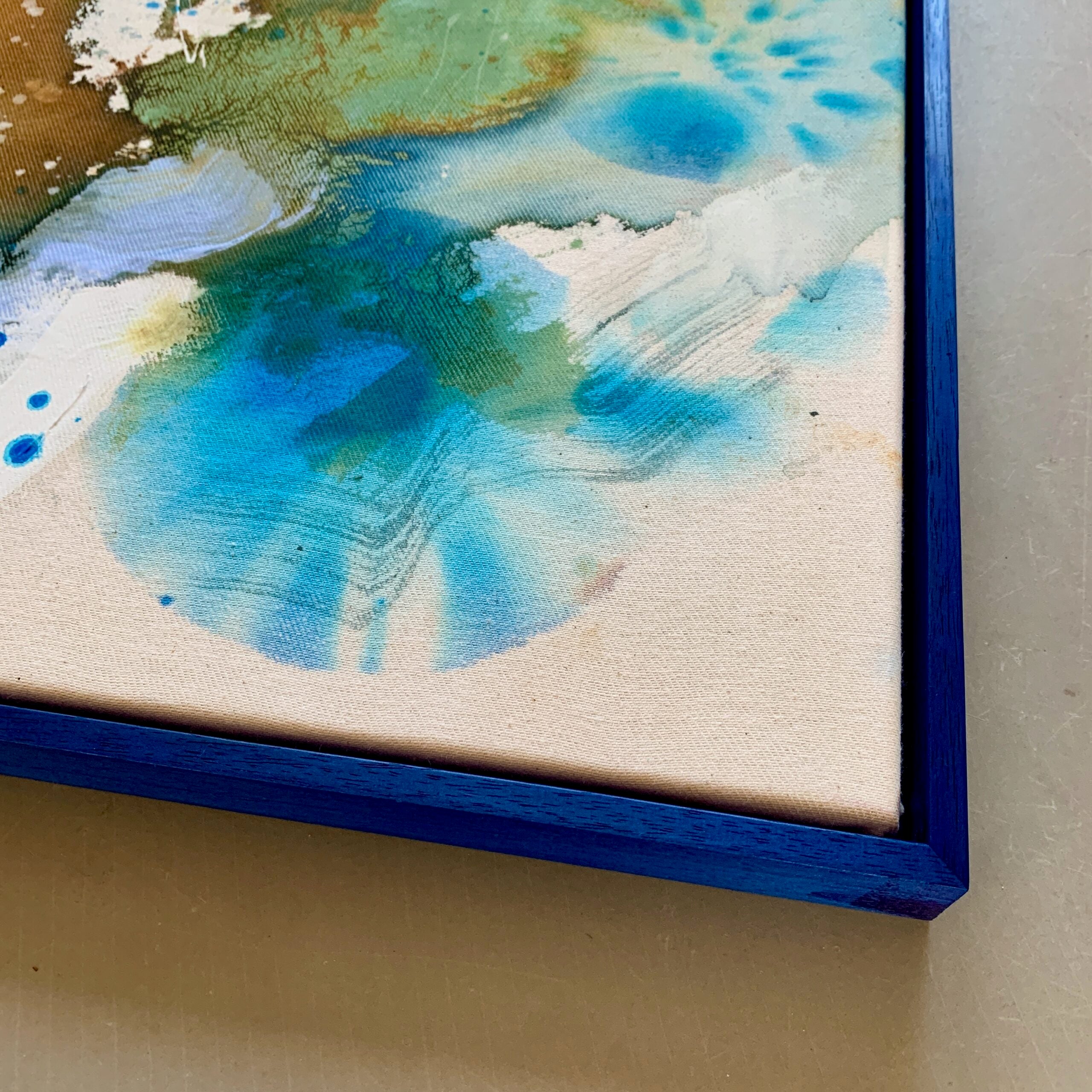 Colour scape #2 - 50x50 cm - blå ramme