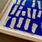 Ultramarine #20 - originalt papirværk - 37,5 x 37,5 cm - dyb egetræsramme