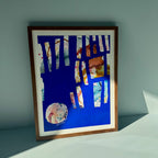 Ultramarine #12 - originalt papirværk - 37x47 cm - røget egetræsramme/ART-glas