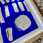 Ultramarine #20 - originalt papirværk - 37,5 x 37,5 cm - dyb egetræsramme