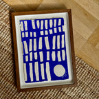 Ultramarine #17 - originalt papirværk - 38,5 x 30 cm - Røget egetræsramme/ART-glas