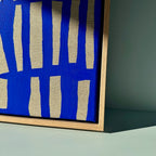 Ultramarine #21 - originalt værk på hørlærred - 57 x 42 cm - egetræsramme