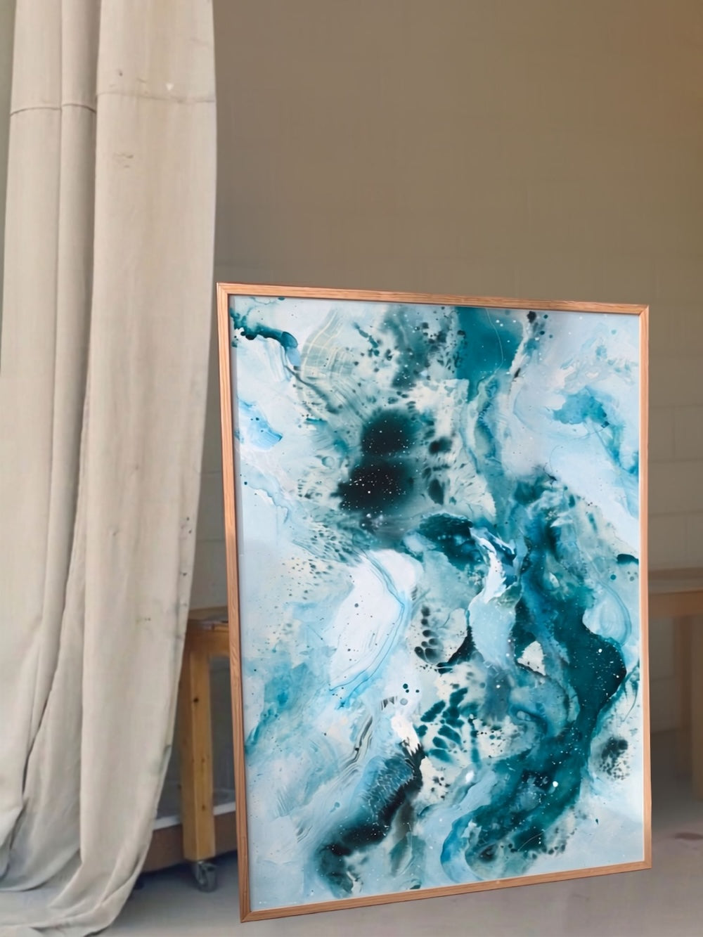 Soft #14 – abstract blue art print by Mette Lindberg, limited edition giclée on cotton paper