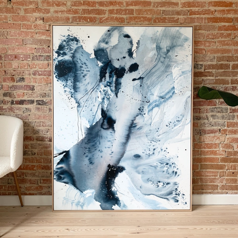 Monochrome #2 - 120x160 cm - med egetræsramme