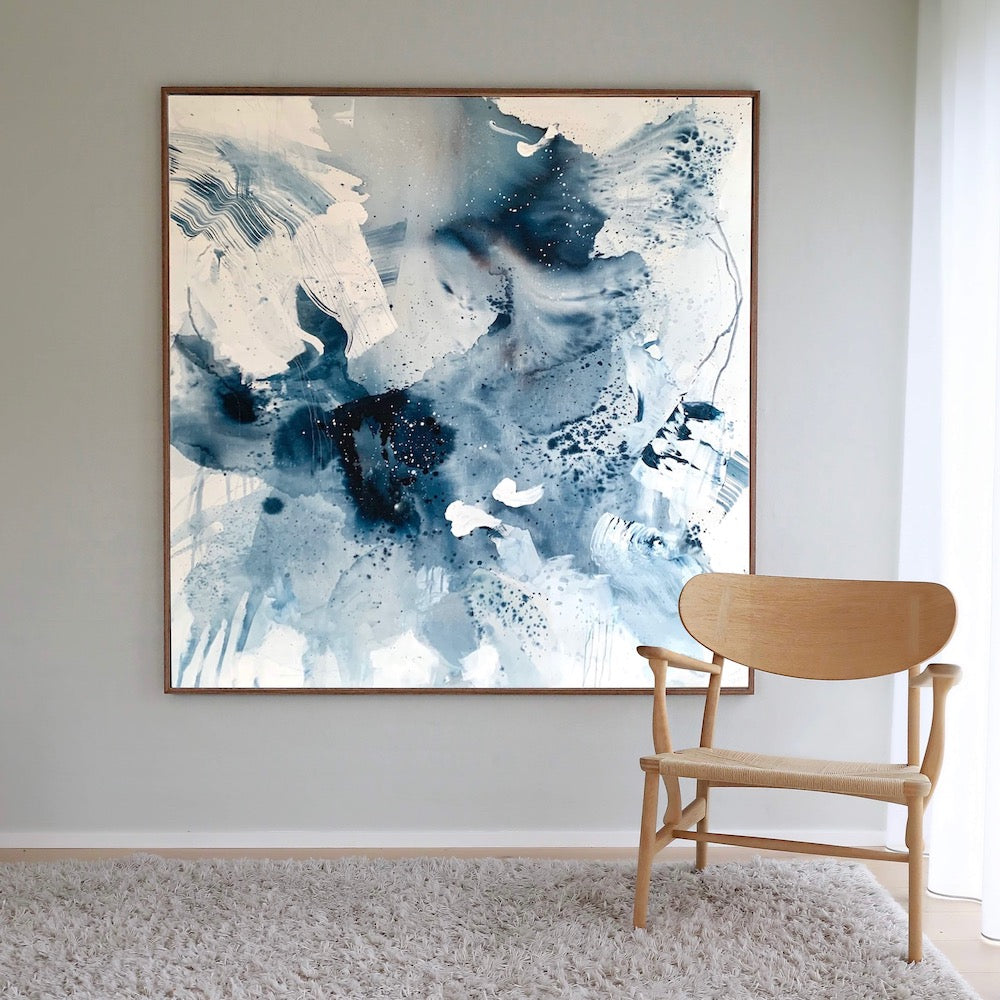 Monochrome #1 - 150x150 cm - med egetræsramme