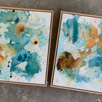 Mind view #1 og #2 - 60x60 cm i egetræsramme (2 malerier)