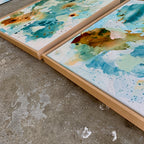 Mind view #1 og #2 - 60x60 cm i egetræsramme (2 malerier)
