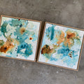 Mind view #1 og #2 - 60x60 cm i egetræsramme (2 malerier)